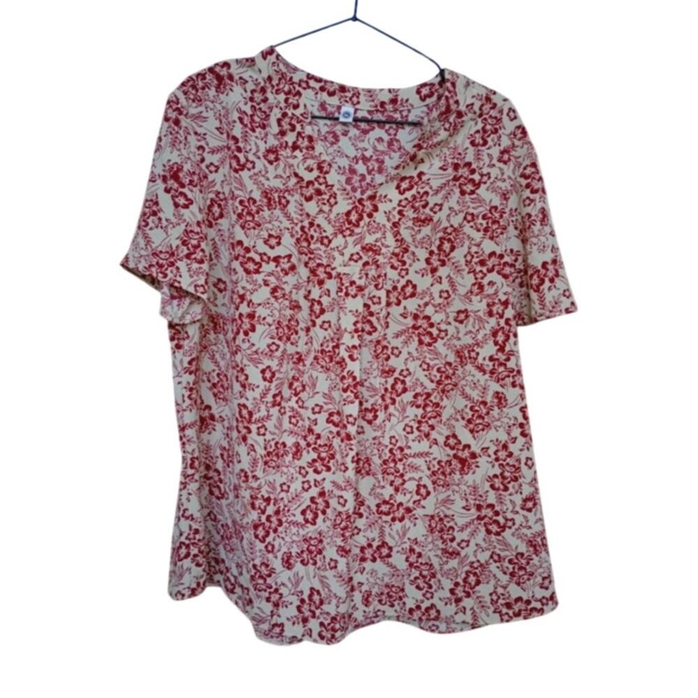 Fantaslook Women's Dressy Tunic Top V-neck Short Sleeves Size XL